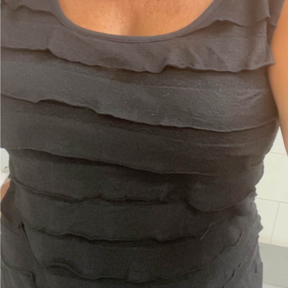 AB Studio Black Layered Women's Blouse
